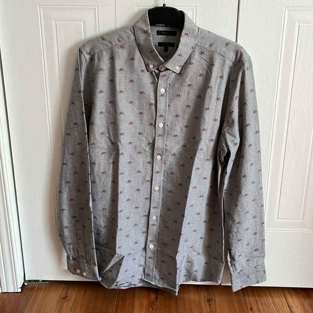 RW&CO. Gray Shirt with Bicycle Pattern
